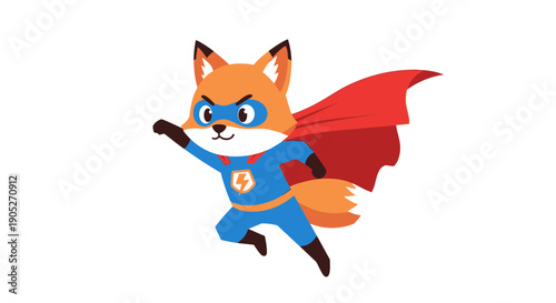 Superhero Fox in Blue Suit