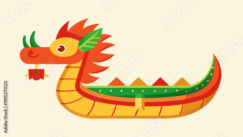 Set of Dragon Boat Festival social media post templates with zongzi, dragon boat, and bamboo leaves illustrations on green background..eps