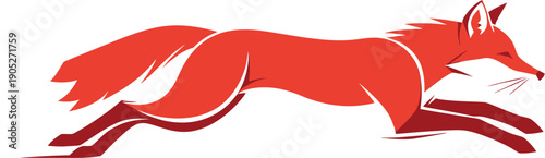 Agile fox running fast with a blurred motion effect, symbolizing speed and quickness in a dynamic illustration