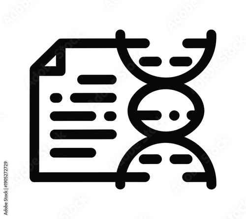 Vector illustration showing a dna strand alongside a document with text