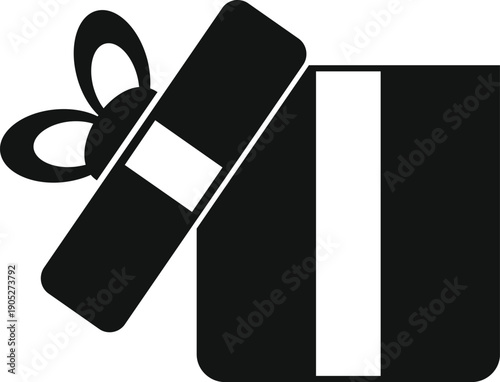 Open gift box icon vector illustration representing celebration and giving
