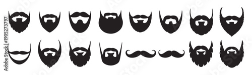 black beard and mustache silhouettes facial hair grooming 