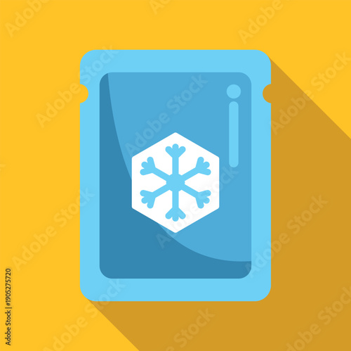 Blue ice pack with a white snowflake symbol creating a cooling and freezing concept