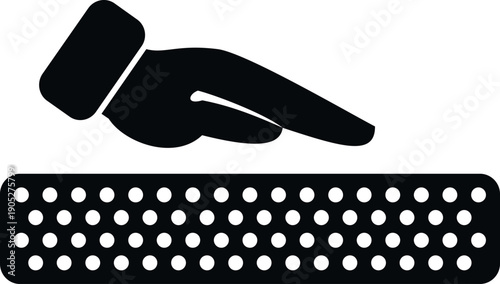 Hand pressing mattress surface checking comfort and softness