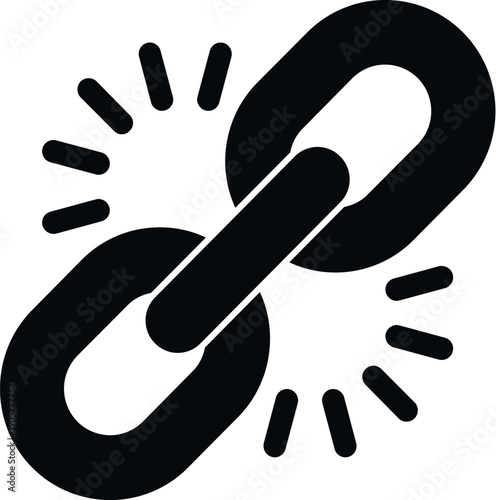 Chain link icon symbolizing linking strategy, hyperlink, and secure digital connection