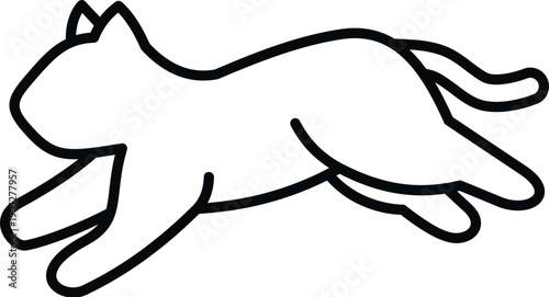 Cat moving fast with a playful leap, presenting agility and speed