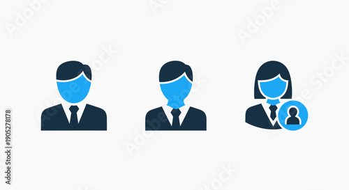 Business Professionals and New User Onboarding Icons: Corporate Team and Recruitment Vector Set.
