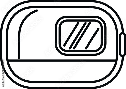 Camping trailer icon showing a mobile home for journeys and recreation