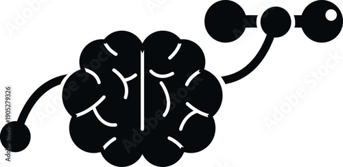 Brain character lifting a dumbbell, symbolizing mental exercise and cognitive development
