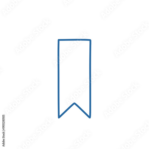 Simple and elegant outlined bookmark icon, perfect for digital or print applications, symbolizing saved items, favorites, or important notes