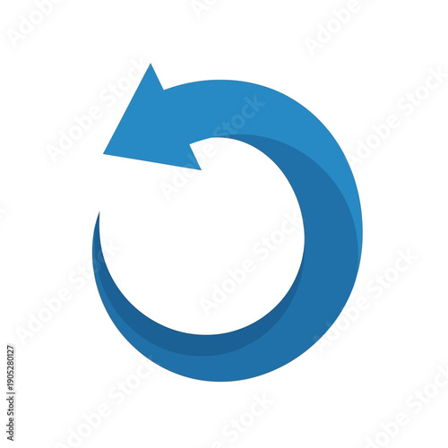 Circular arrow icon representing refresh, reload, or repeat action in a clean, modern, and simple graphic design on a white background