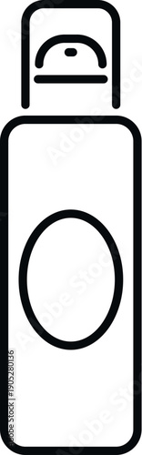 Antiperspirant aerosol bottle line art showing personal hygiene cosmetic