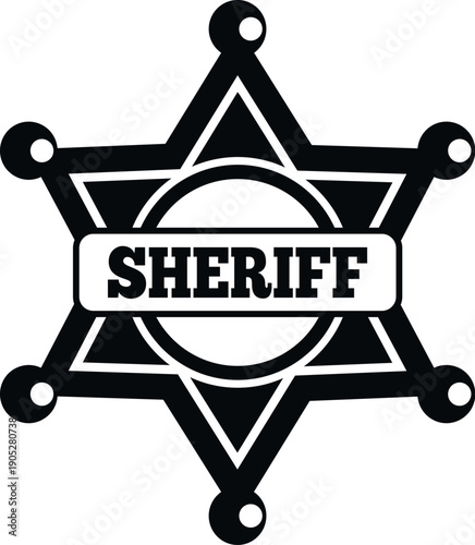 Sheriff badge icon representing law enforcement and authority
