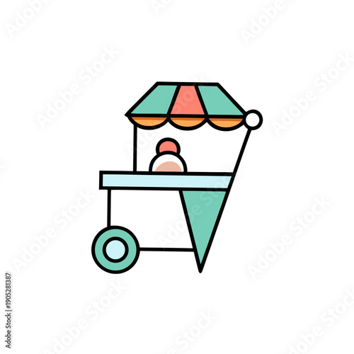 funny cartoon car with shopping cart