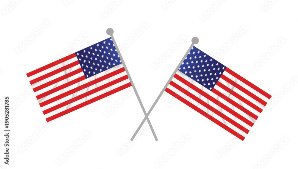 Obraz premium Vector illustration of the flag of the United States of America or America or USA with a flat design. 4th Memorial Day.