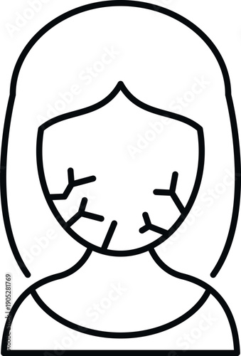 Woman's face showing skin cracking and dehydration symptoms