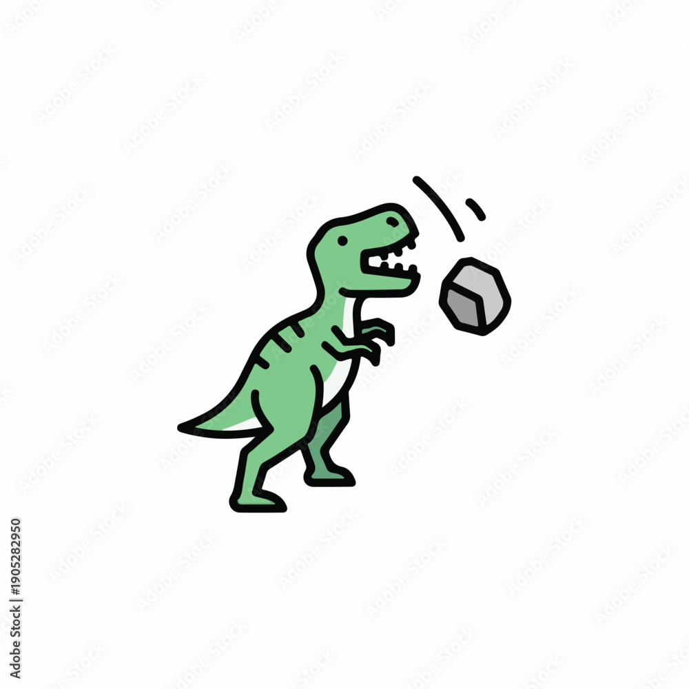 Obraz premium Green dinosaur playing with diamond