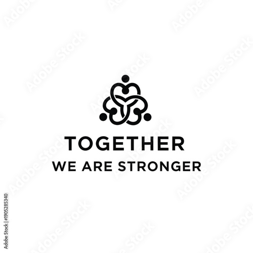 Minimal flat logo “Together We Are Stronger”