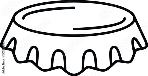 Bottle cap black outline graphic element for packaging and drinks