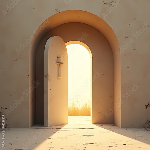 Empty stone tomb
