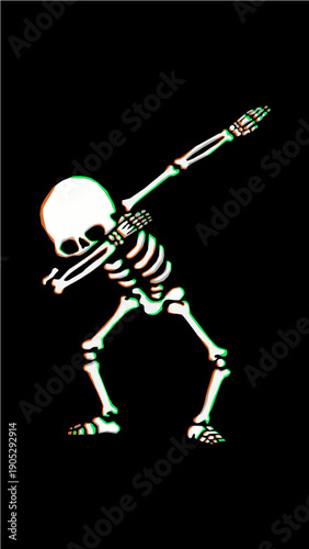 Funny Dabbing Skeleton Vector Illustration