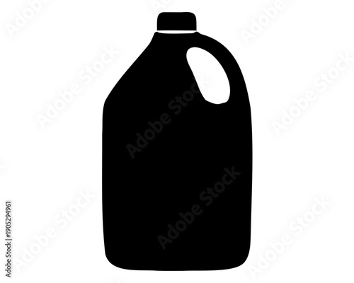 Stylized black silhouette plastic jug icon with handle Vector