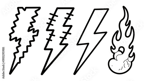 Dynamic lightning bolt and flame icons signifying power and energy.