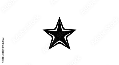 A Black Star Shape with a Glossy Effect.