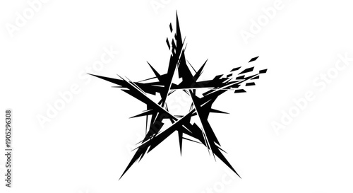 Abstract Black Starburst Graphic Design Element.