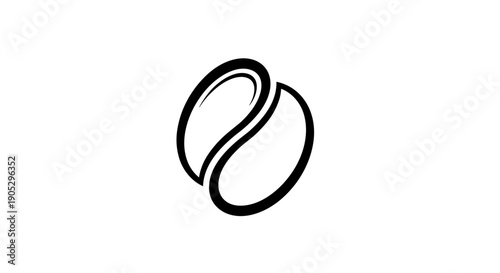 Abstract coffee bean logo design symbol.