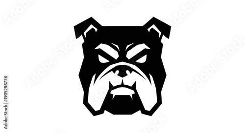 Aggressive Bulldog Head Graphic Design.
