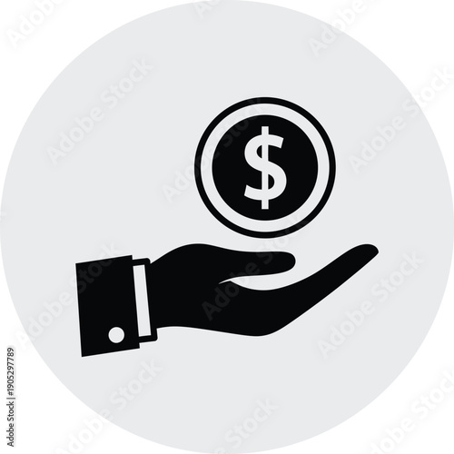 Financial support and money management icon