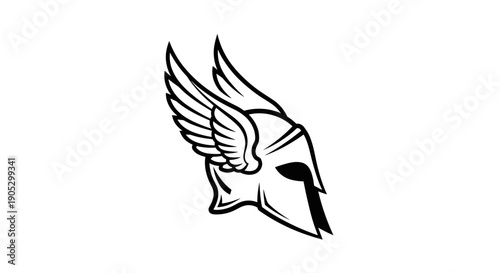 Ancient Warrior Helmet with Majestic Wings Emblem.