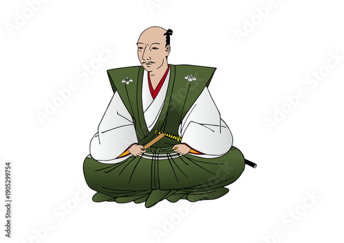 戦国時代の武将織田信長座姿