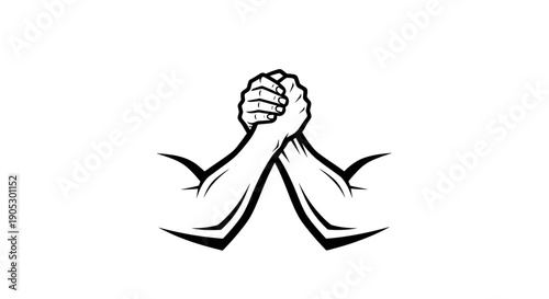 Arm Wrestling Competition Symbol of Strength and Rivalry.