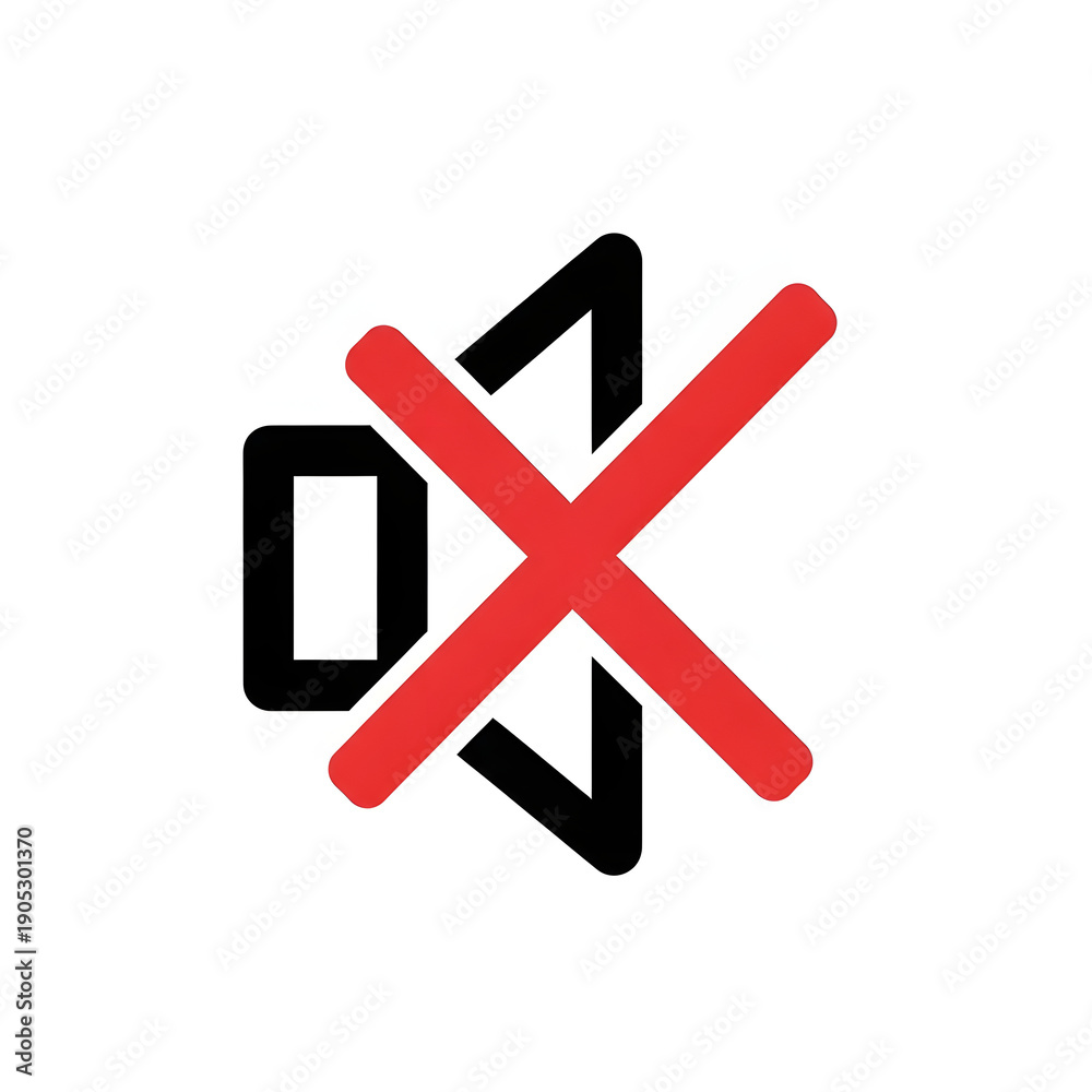 Obraz premium Modern icon of mobile phone with crossed out speaker symbol