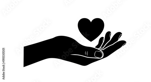 A hand holding a heart with fingers spread in a gentle gesture of care and love