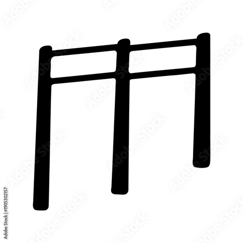 Parallel bars icon for gymnastics and fitness training Vector