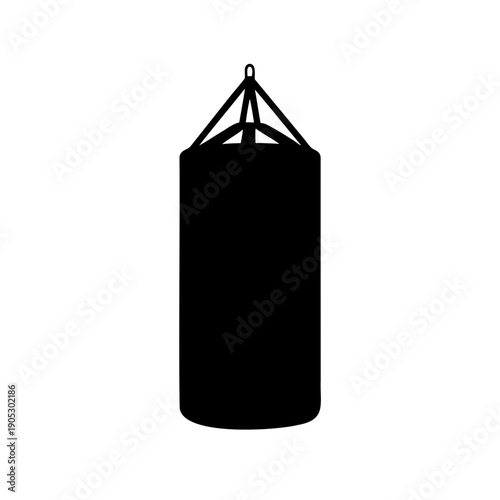 Black silhouette of a punching bag for boxing and fitness Vector