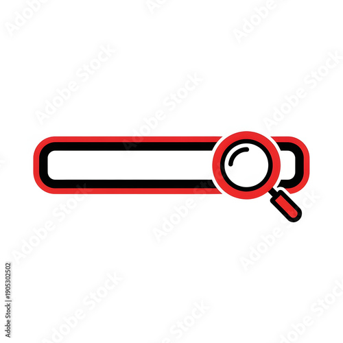 Search bar icon with magnifying glass symbolizing online search