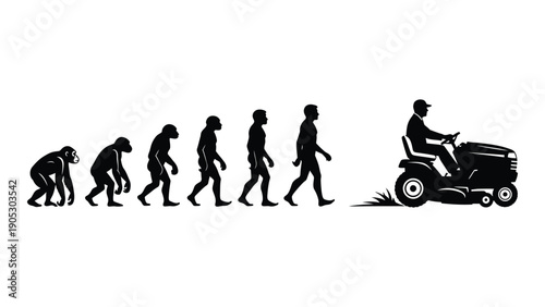Evolution of man depicted through stages of development and technology use Vector