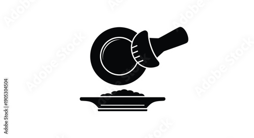 Coffee brewing in a pour-over dripper on a white background with copy space