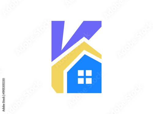 Letter K house building real estate business logo icon clean modern vector illustration