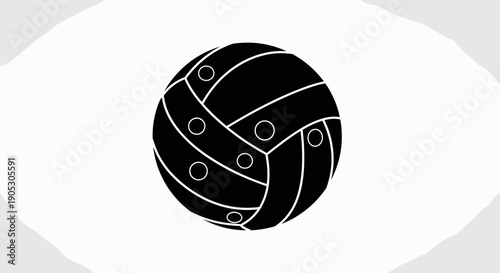 Black and White Volleyball Icon Graphic Design.
