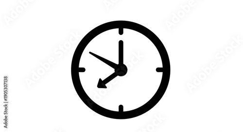 Black Clock Face Closeup.