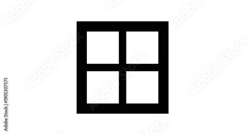 Black four pane window frame.