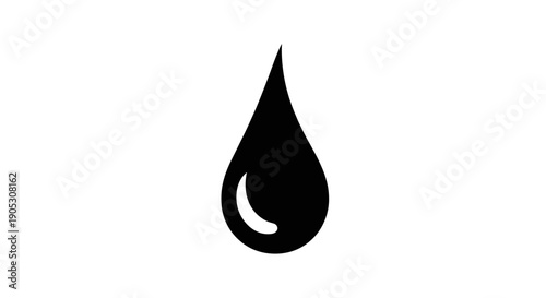 Black ink drop icon symbolizing liquid and fluid.