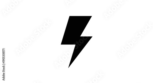 Black Lightning Bolt Icon Symbol.