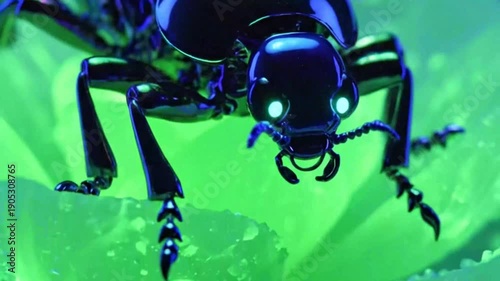 bug on a green background