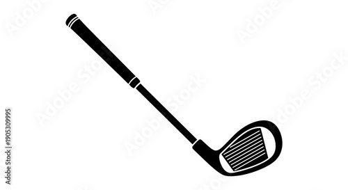 Black Silhouette of a Golf Club on a White Background.